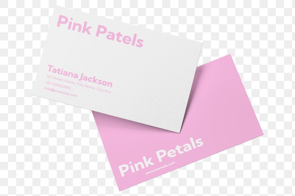 Business card mockup, pink 3D rendering design 