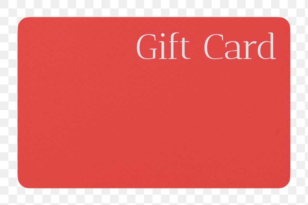 Gift card mockup, red 3D rendering design