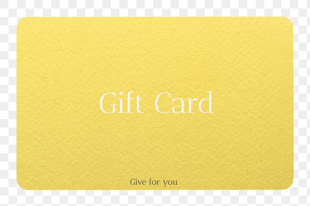 Gift card mockup, yellow 3D design 