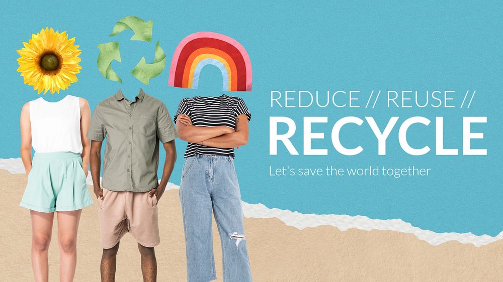 Recycle banner template, environment remixed media 