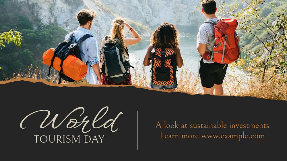 World tourism day blog banner template, editable design