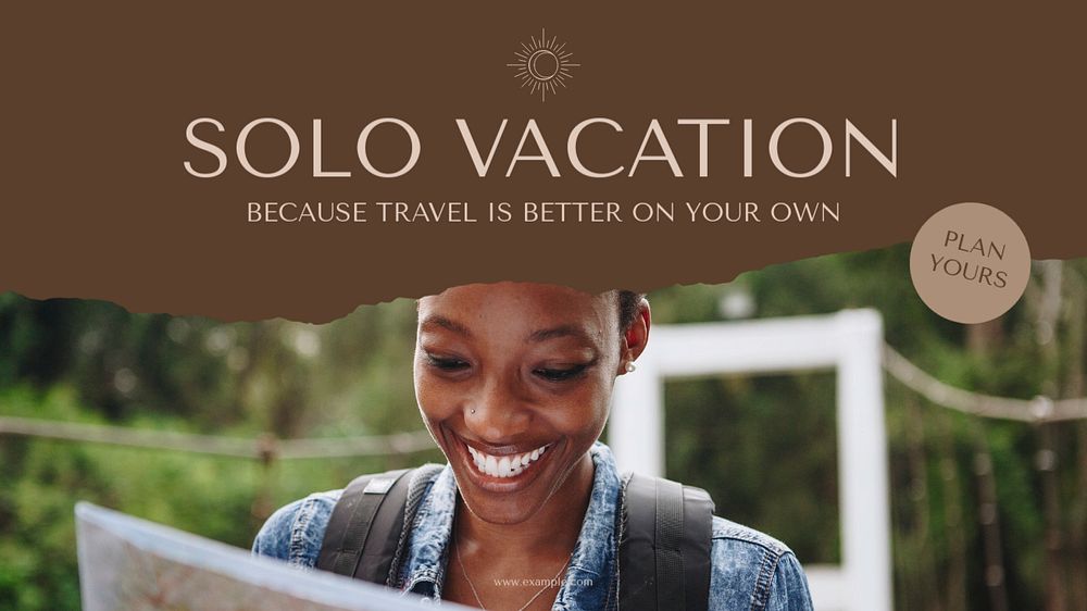 Solo travel blog banner template, editable design