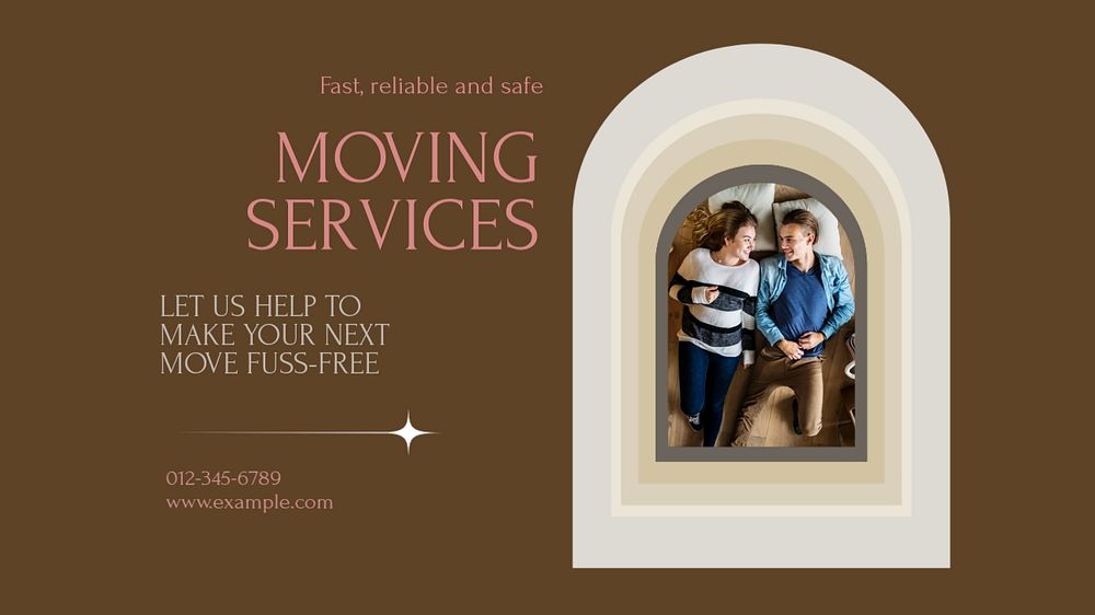 Moving services blog banner template, editable design