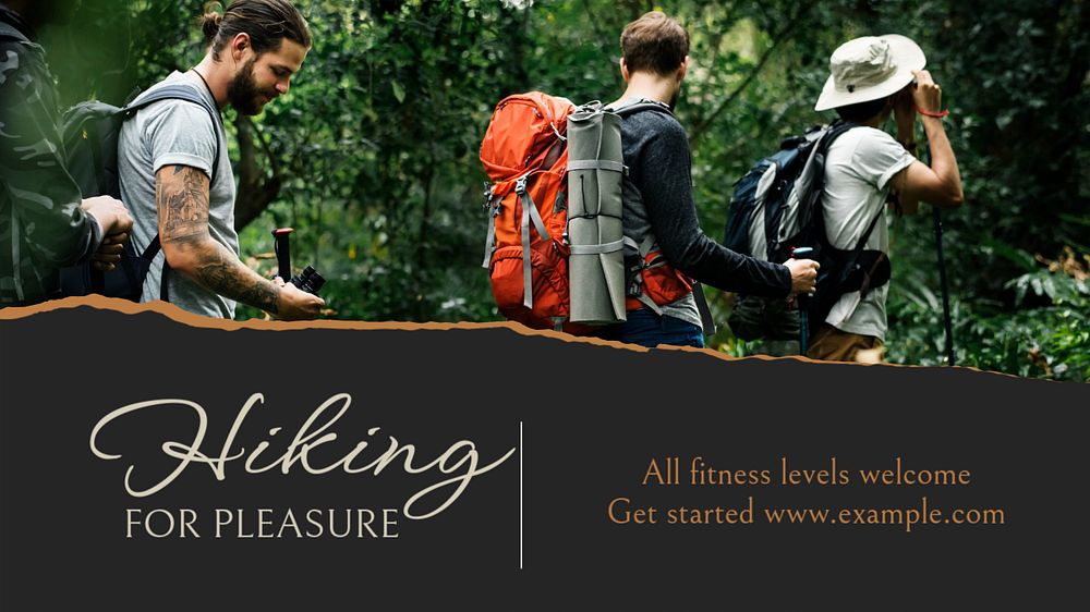 Hiking blog banner template, editable design