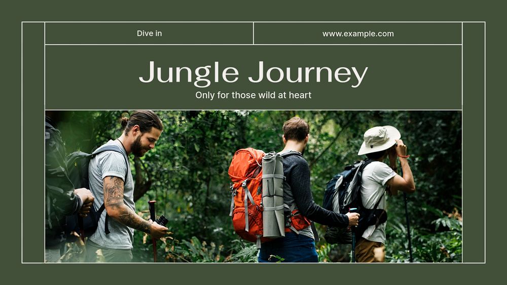 Jungle journey blog banner template, editable design