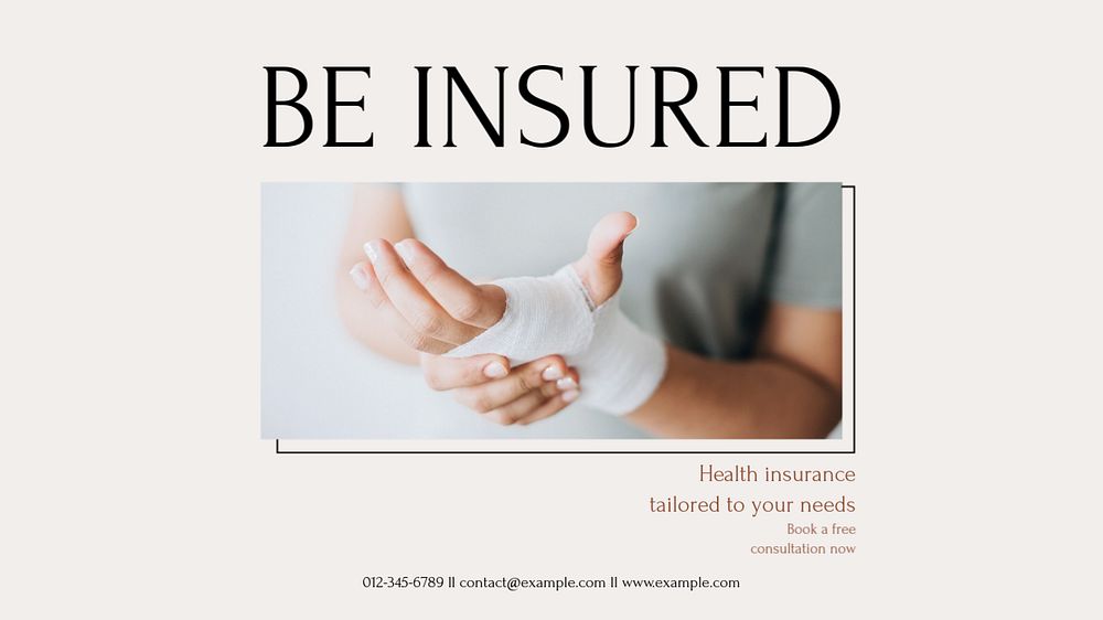 Health insurance blog banner template, editable design