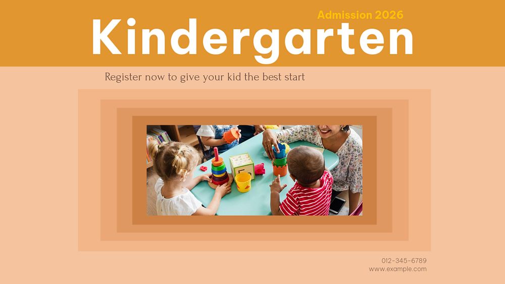 Kindergarten blog banner template, editable design