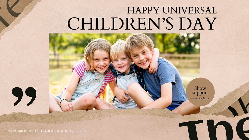 Children's day blog banner template, editable design