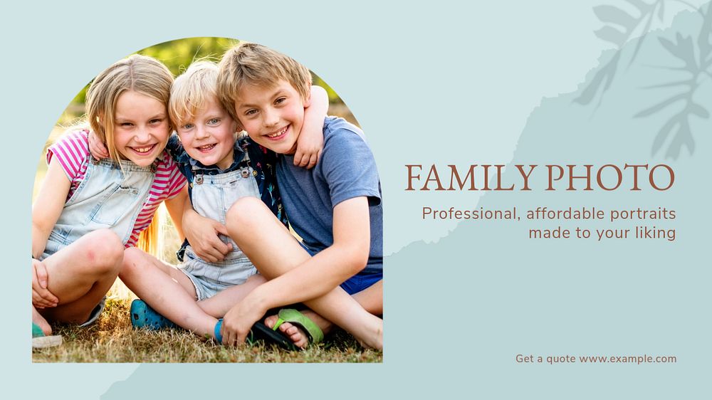 Family photo blog banner template, editable design