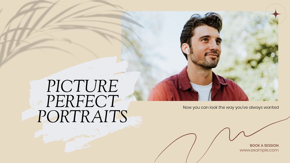 Picture perfect portraits blog banner template, editable design