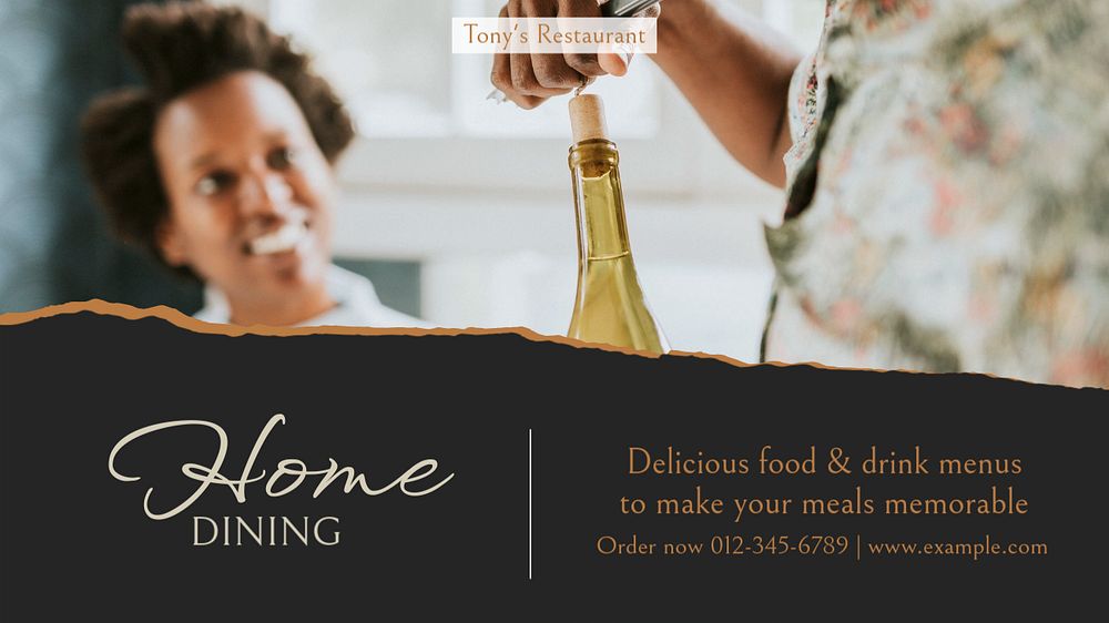 Home dining blog banner template, editable design