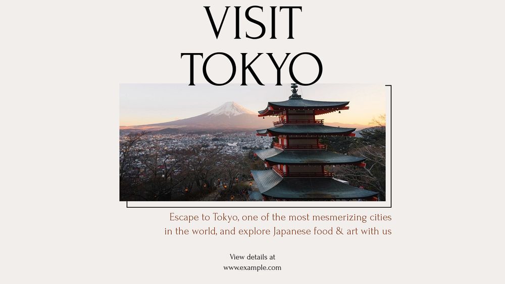 Visit Tokyo blog banner template, editable design