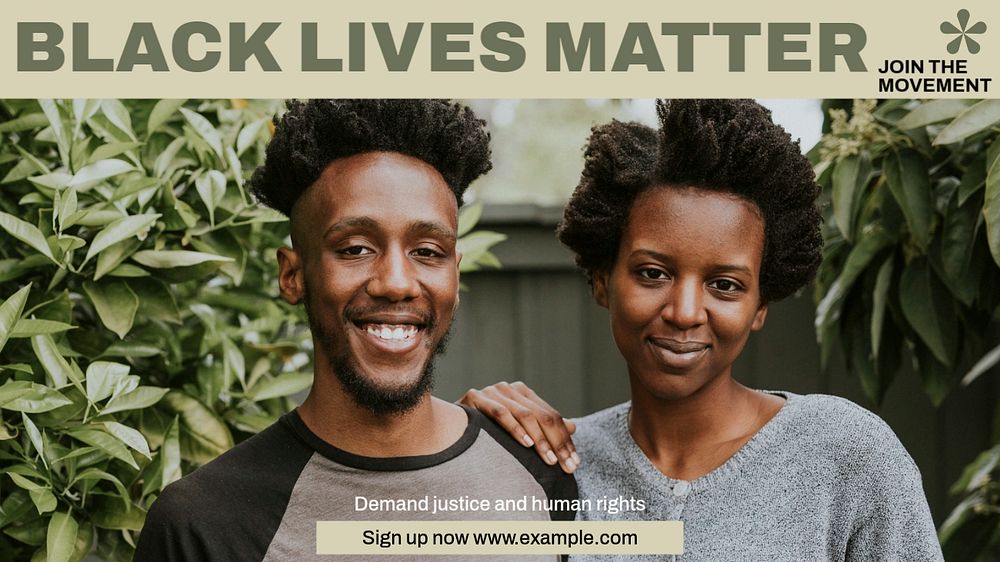 Black lives matter blog banner template, editable design