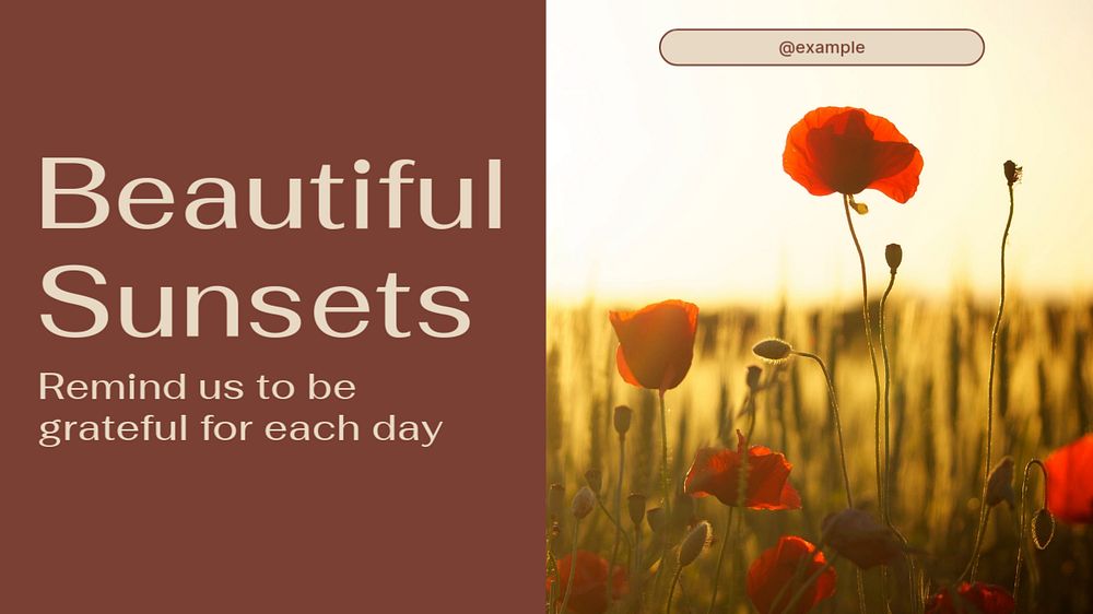 Beautiful sunsets blog banner template, editable design