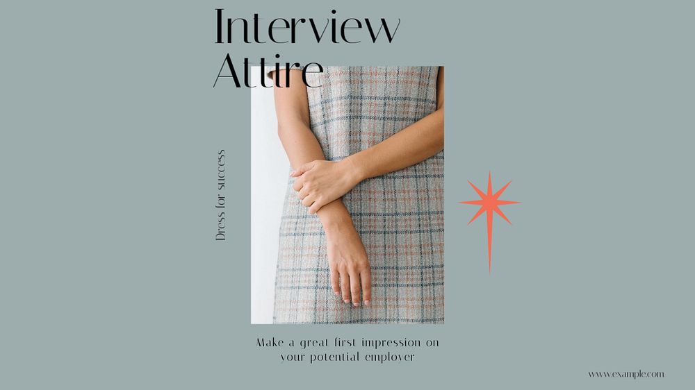 Interview attire blog banner template, editable design