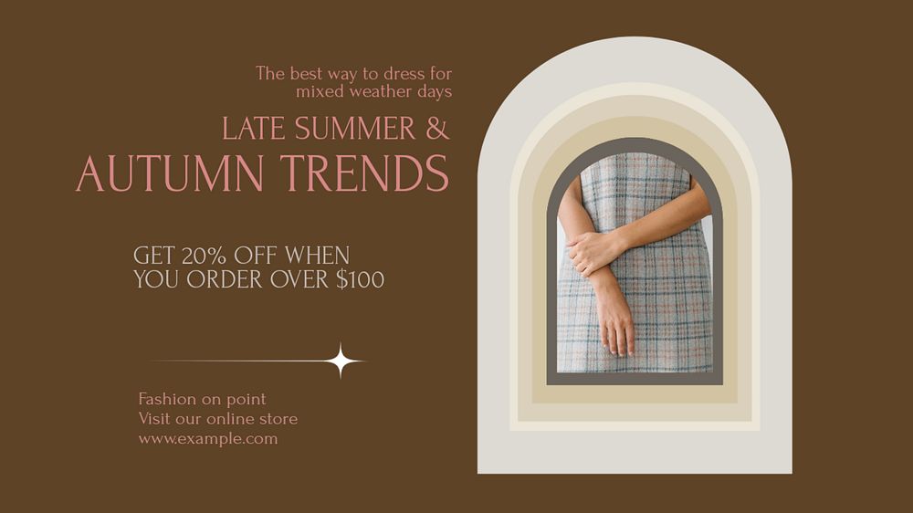 Autumn trends blog banner template, editable design