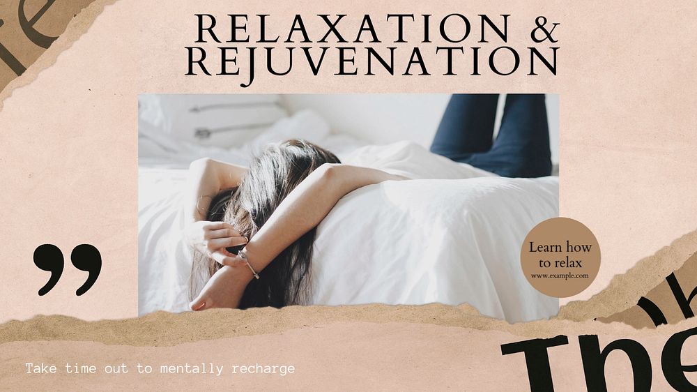 Relaxation blog banner template, editable design