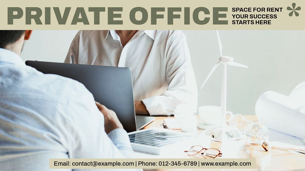 Private office blog banner template, editable design