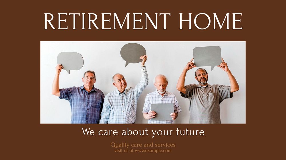 Retirement home blog banner template, editable design