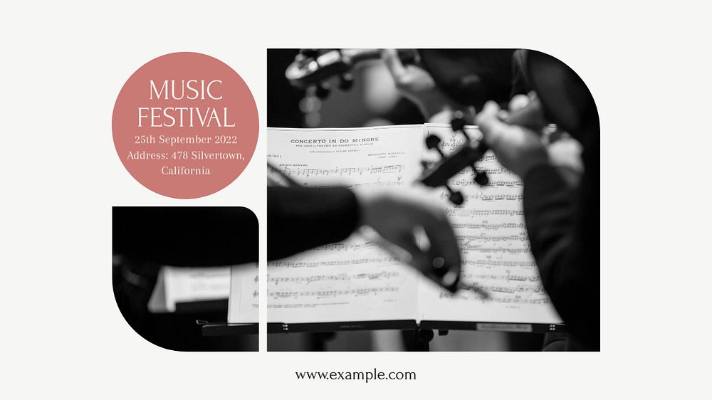 Music festival blog banner template, editable design