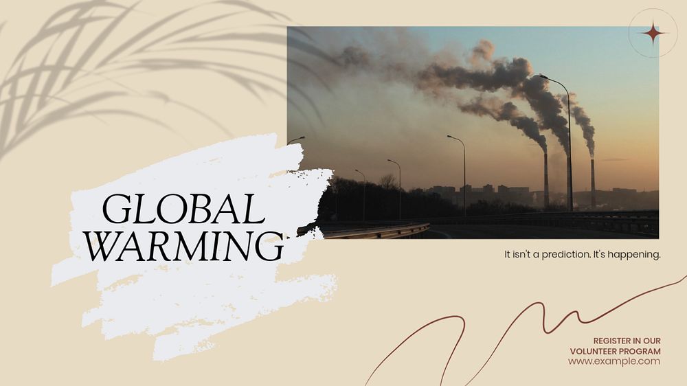 Global warming blog banner template, editable design