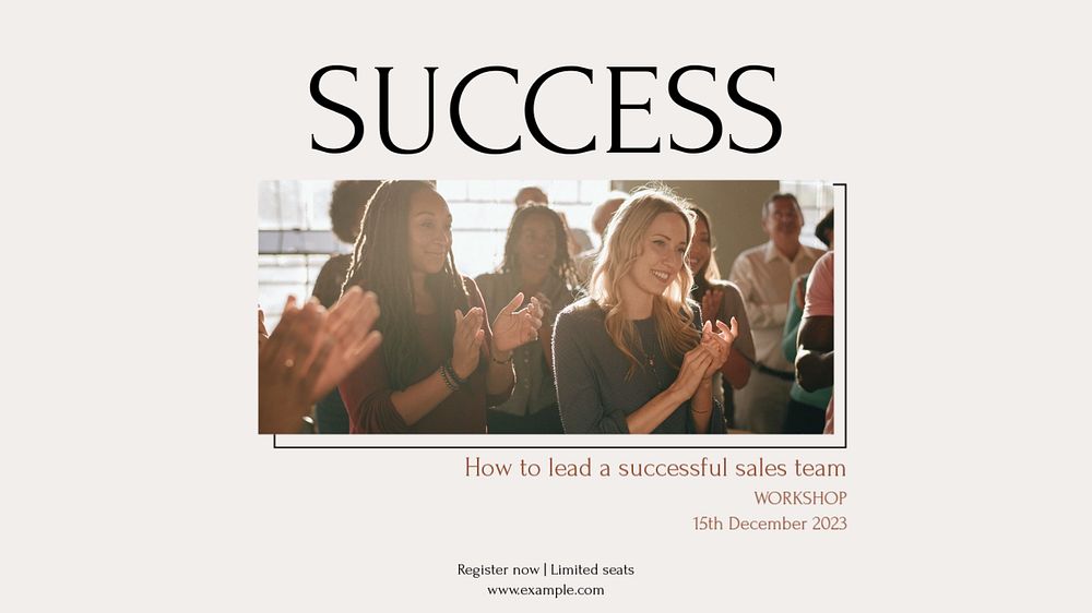 Team success workshop blog banner template, editable design