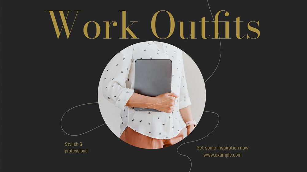 Work outfit blog banner template, editable design