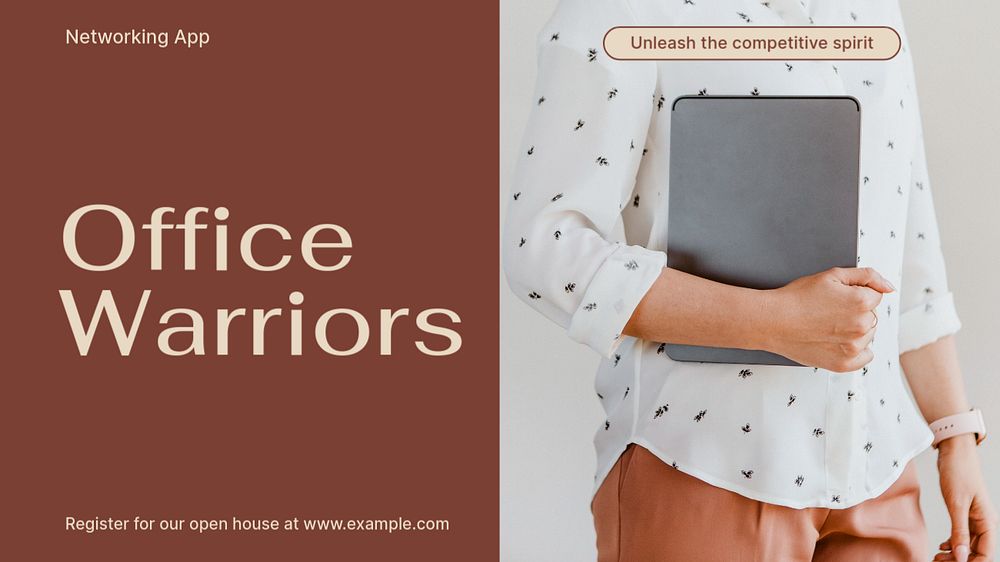 Office warriors blog banner template, editable design