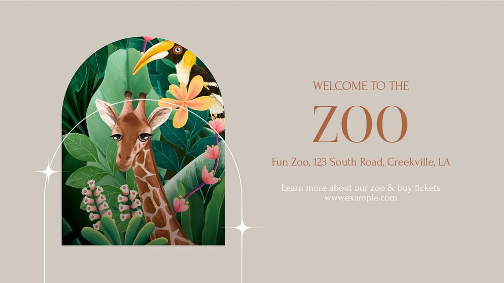 Zoo blog banner template, editable design