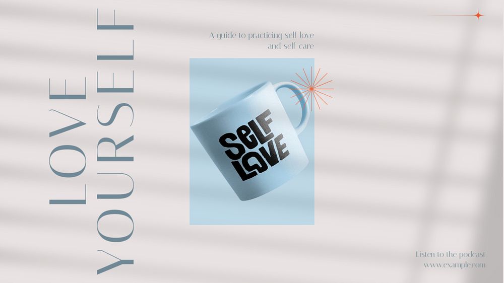 Love yourself podcast blog banner template, editable design