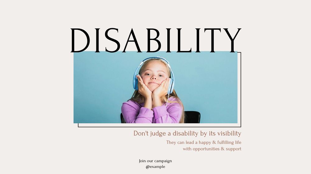 Disability blog banner template, editable design