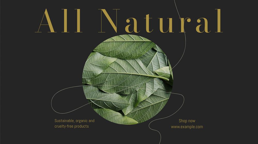 All natural blog banner template, editable design