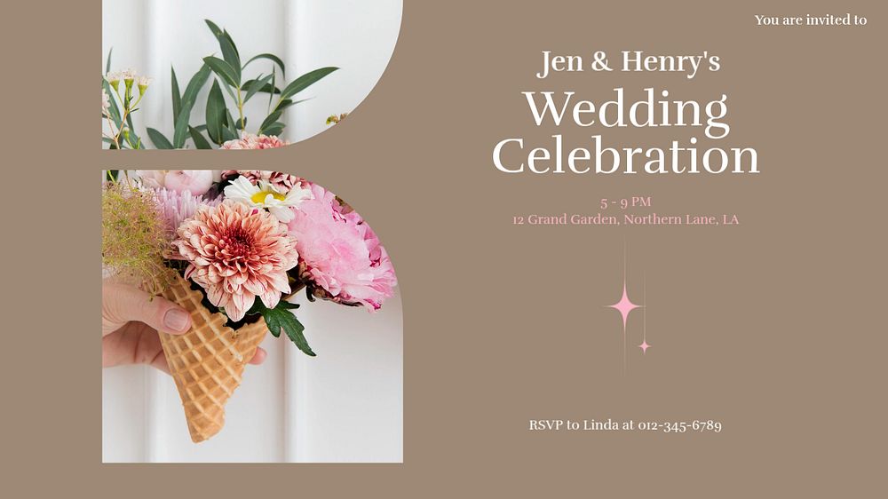 Wedding celebration blog banner template, editable design