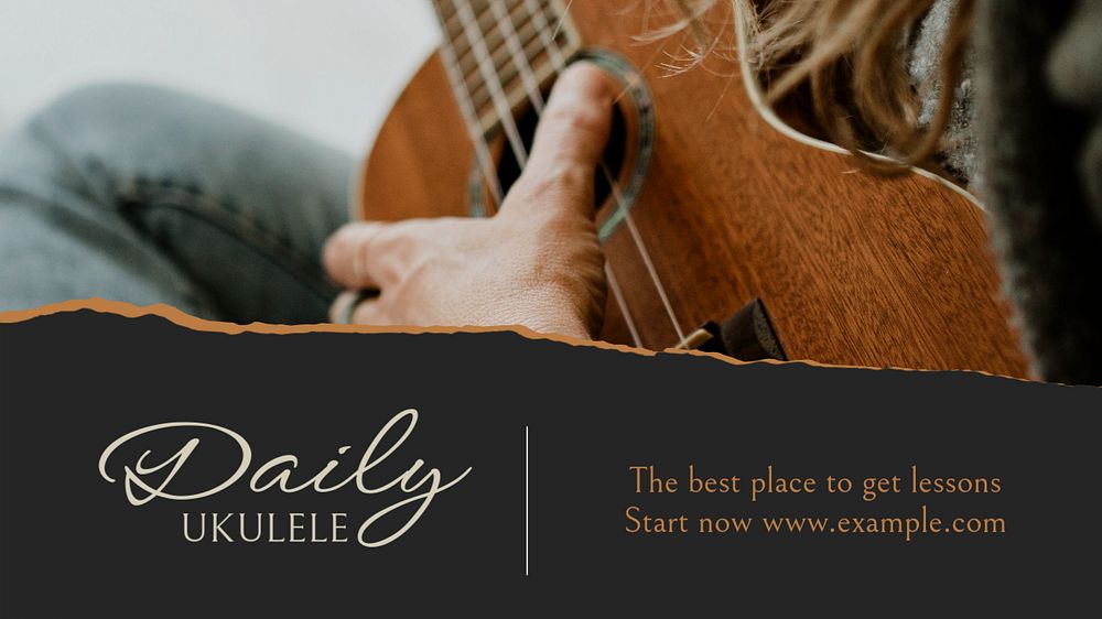 Daily Ukulele blog banner template, editable design