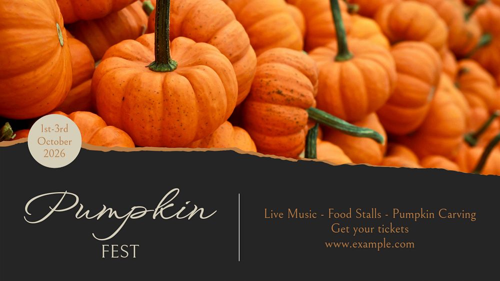 Pumpkin fest blog banner template, editable design