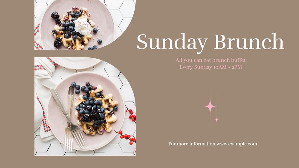 Sunday brunch blog banner template, editable design