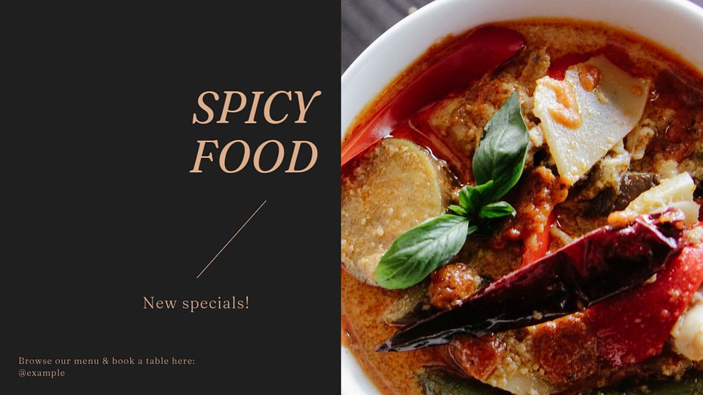 Spicy food blog banner template, editable design