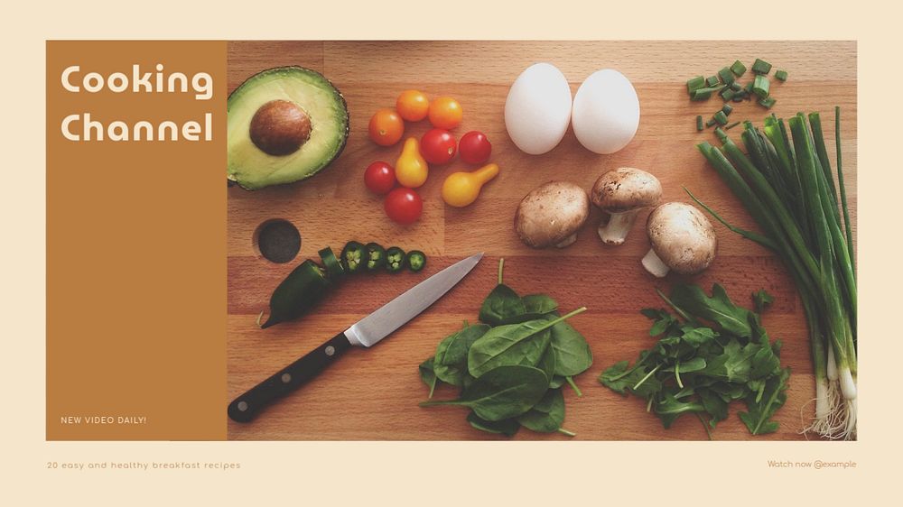 Breakfast recipes blog banner template, editable design