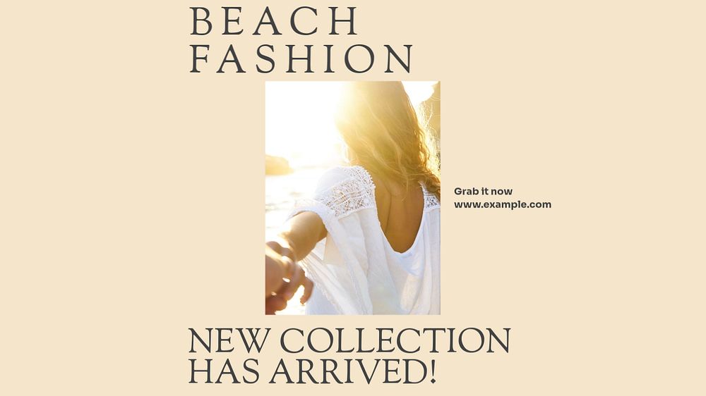 Beach fashion blog banner template, editable design