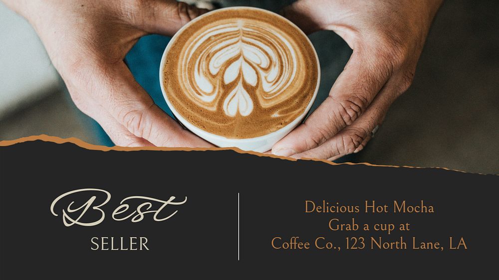 Cafe best seller blog banner template, editable design