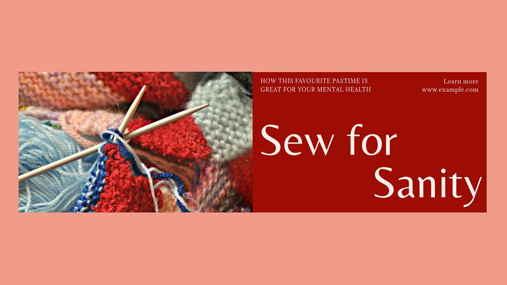 Sewing blog banner template, editable design