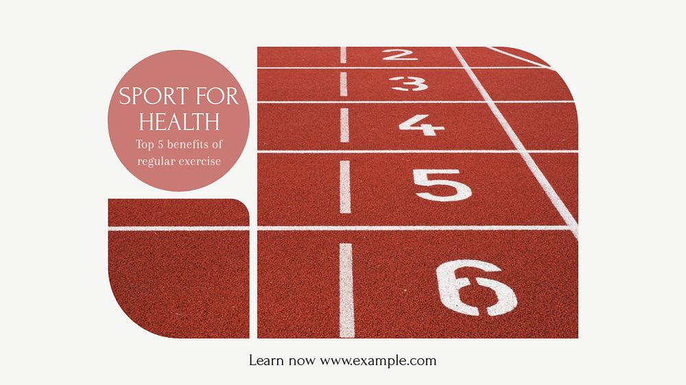 Sport for health blog banner template, editable design