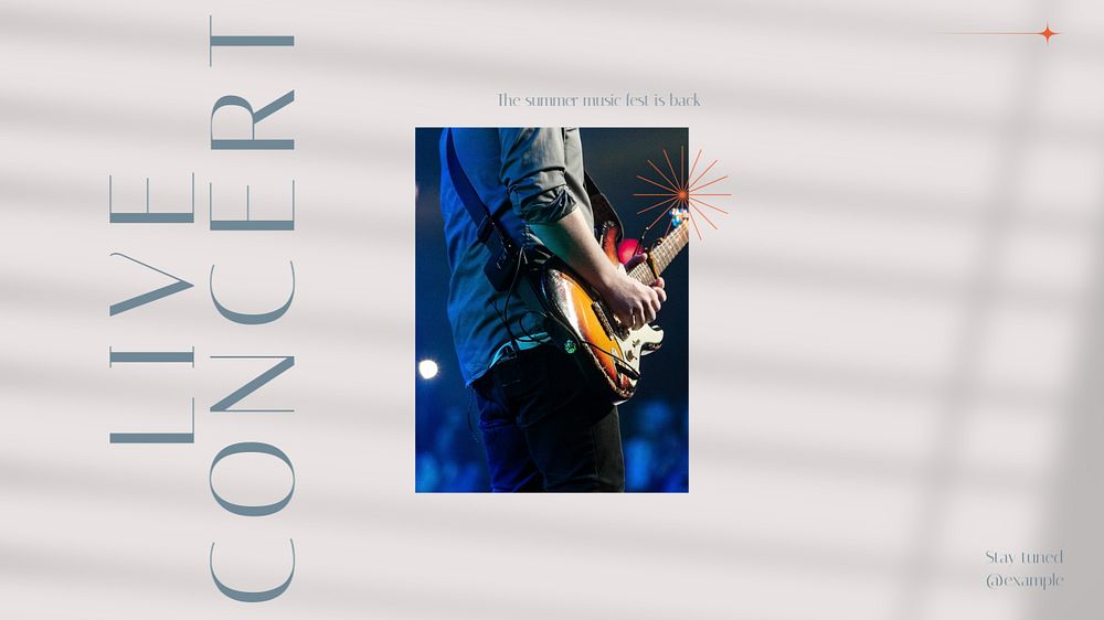 Live concert blog banner template, editable design