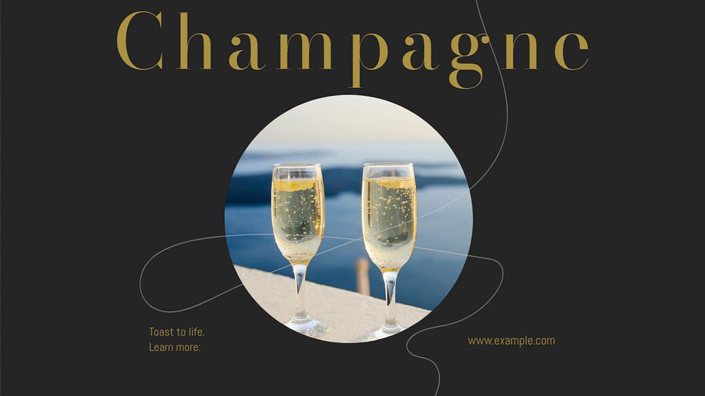 Champagne blog banner template, editable design