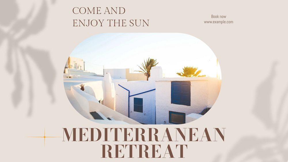 Mediterranean Retreat blog banner template, editable design