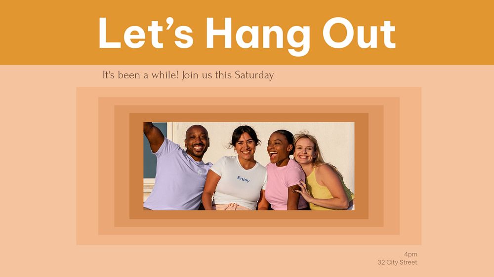 Hang out blog banner template, editable design