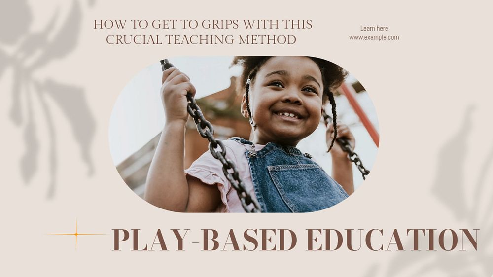 Play-based education blog banner template, editable design