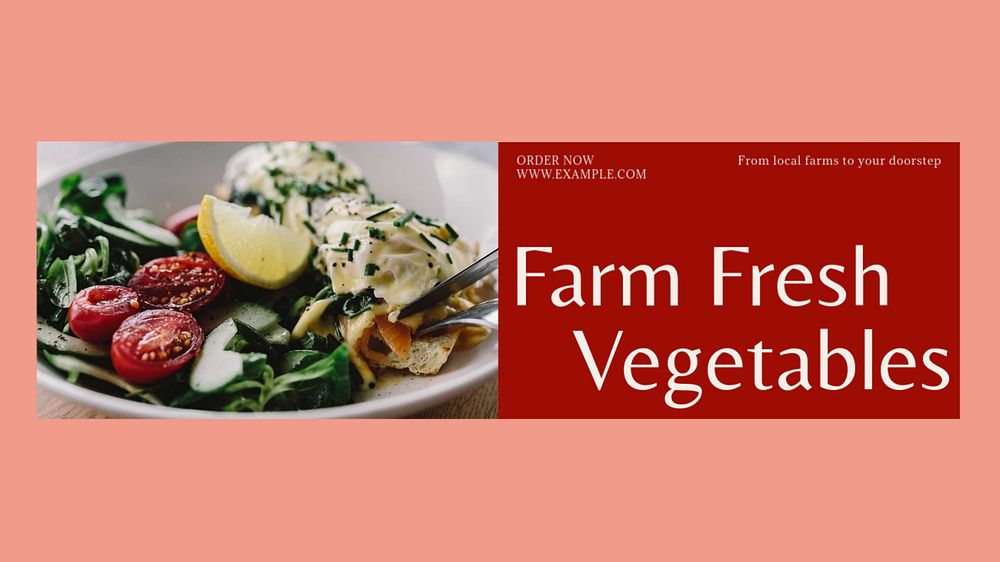 Farm fresh vegetables blog banner template, editable design