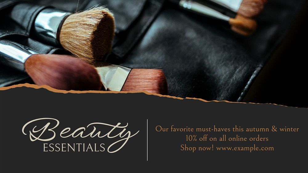 Beauty essentials blog banner template, editable design