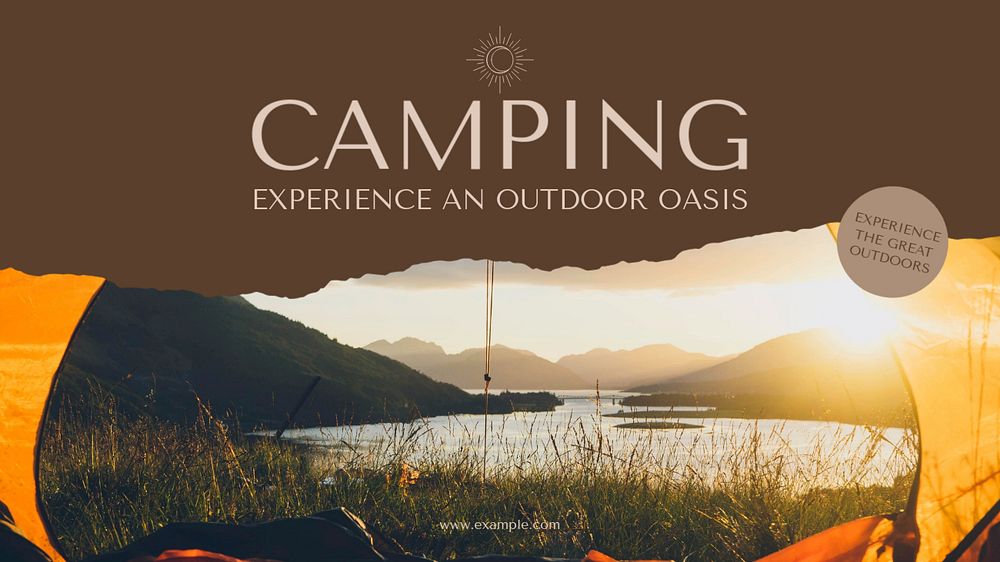 Camping blog banner template, editable design